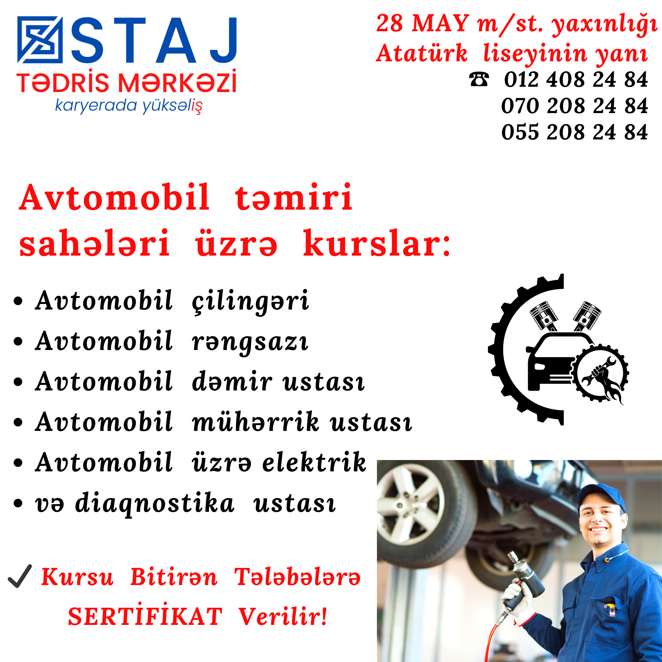 Avtomobil təmiri sahəsi üzrə kurslar